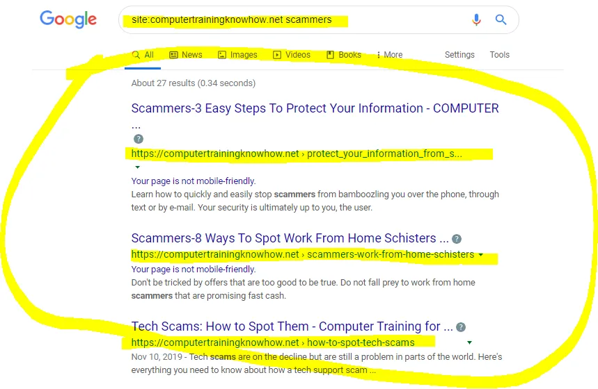 Search a website from one place