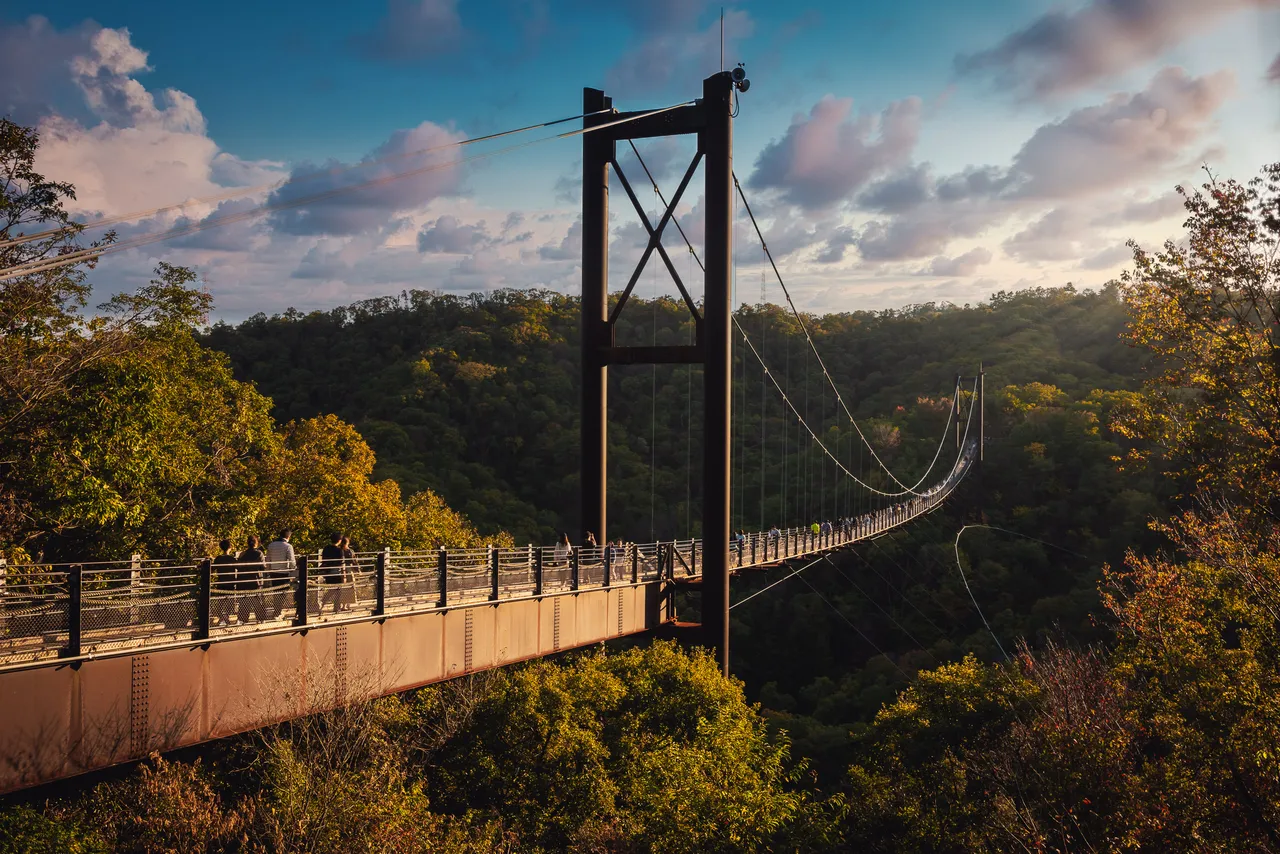 Suspension Bridge in Hoshida Park, Osaka