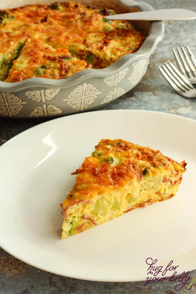 crustless quiche on white plate