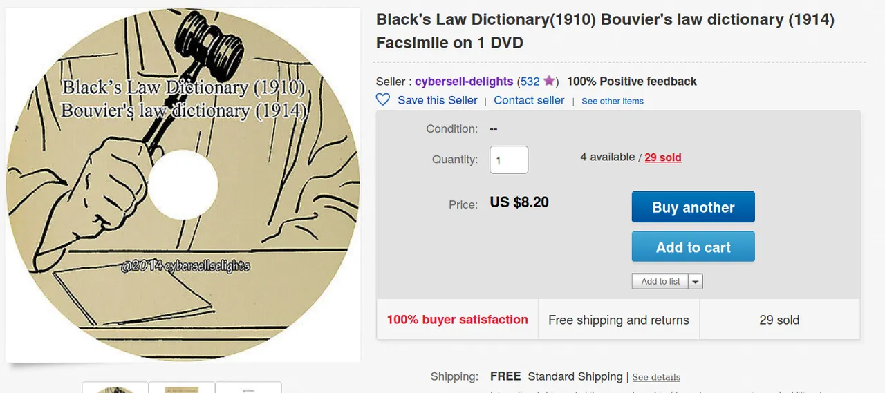 Screenshot_20200806 Black's Law Dictionary1910 Bouvier's law dictionary 1914 Facsimile on 1 DVD eBay1.png