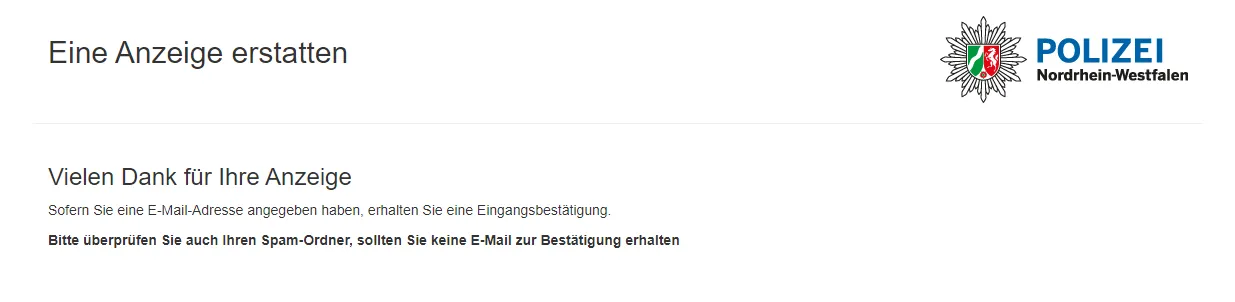 202201011305 Anzeige Polizei Diebstahl und Sachbeschädigung Empfangsbestätigung.png