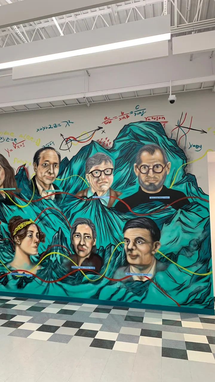 This mural is about computer science, which the Center promotes for the community.