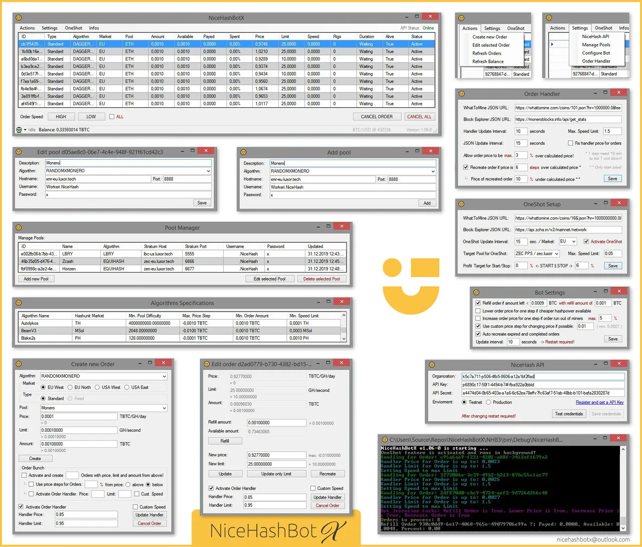 Screenshots from NiceHashBotX / Source: https://t.me/nicehashbotx