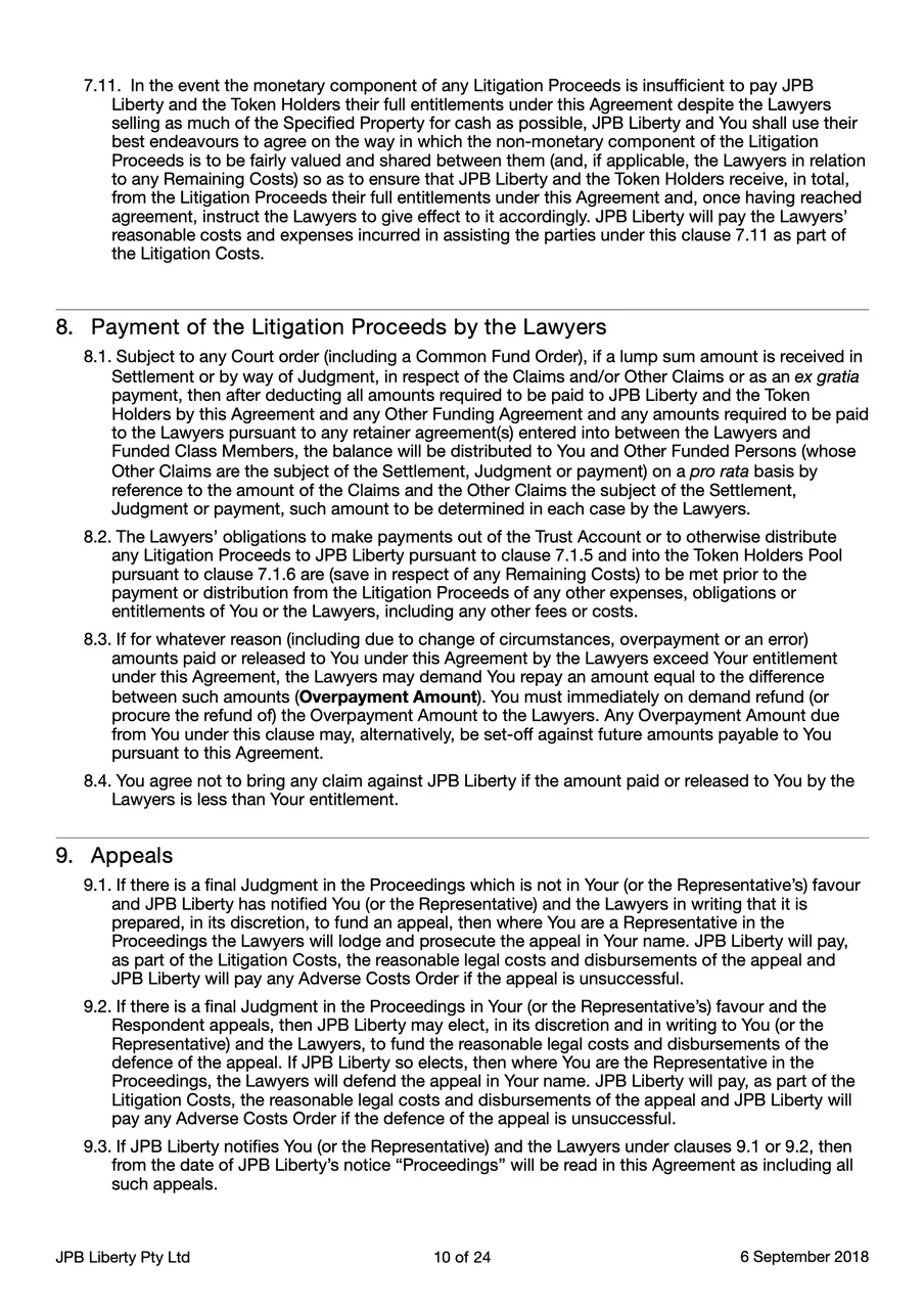 JPB Liberty Web 3.0 Litigation Funding Agreement Ver 1.12 10.jpeg