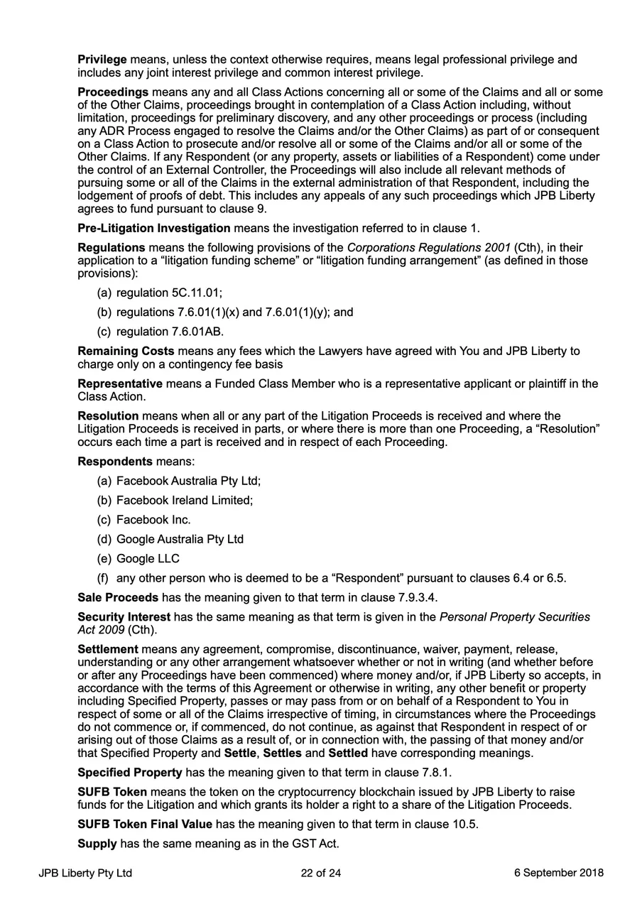 JPB Liberty Web 3.0 Litigation Funding Agreement Ver 1.12 22.jpeg