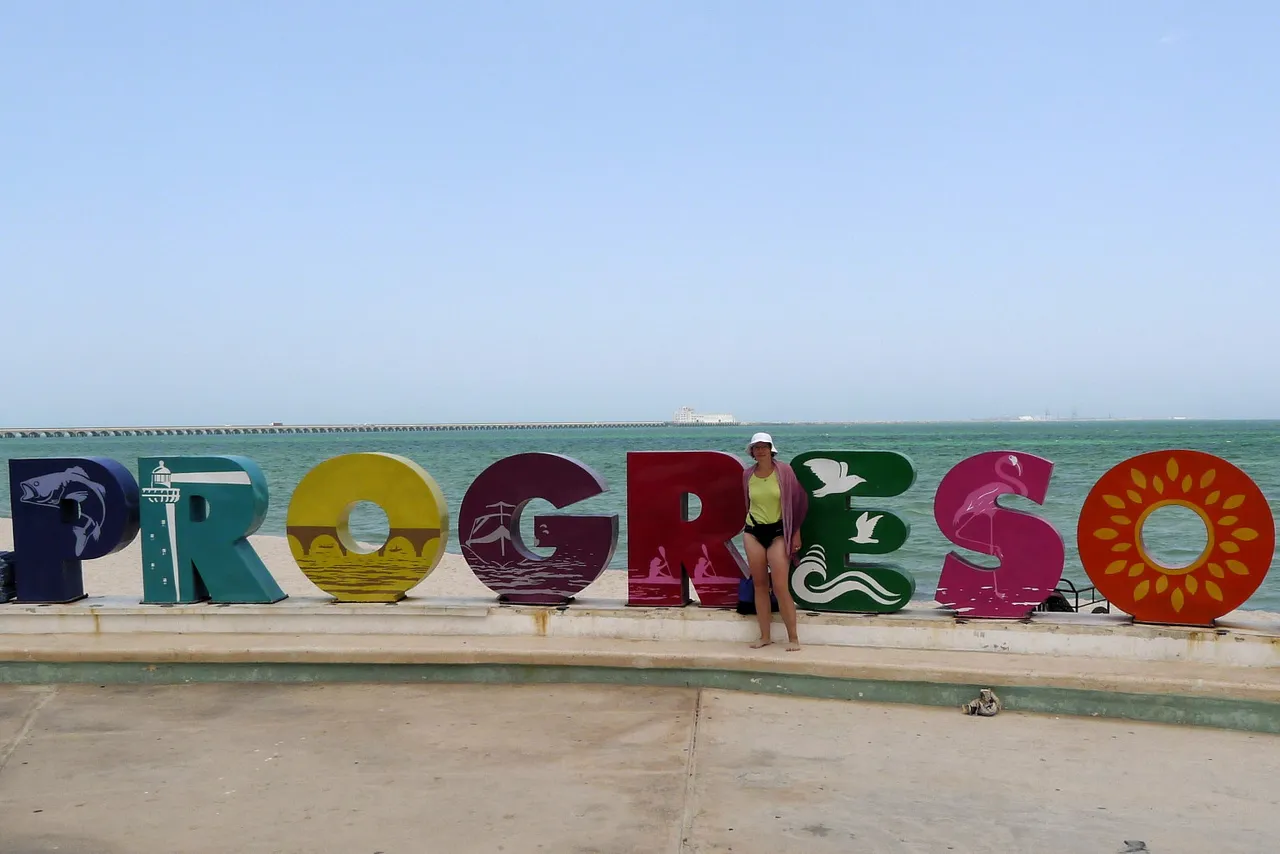 Mexico Yucatan Progreso Strandpromenade Anleger