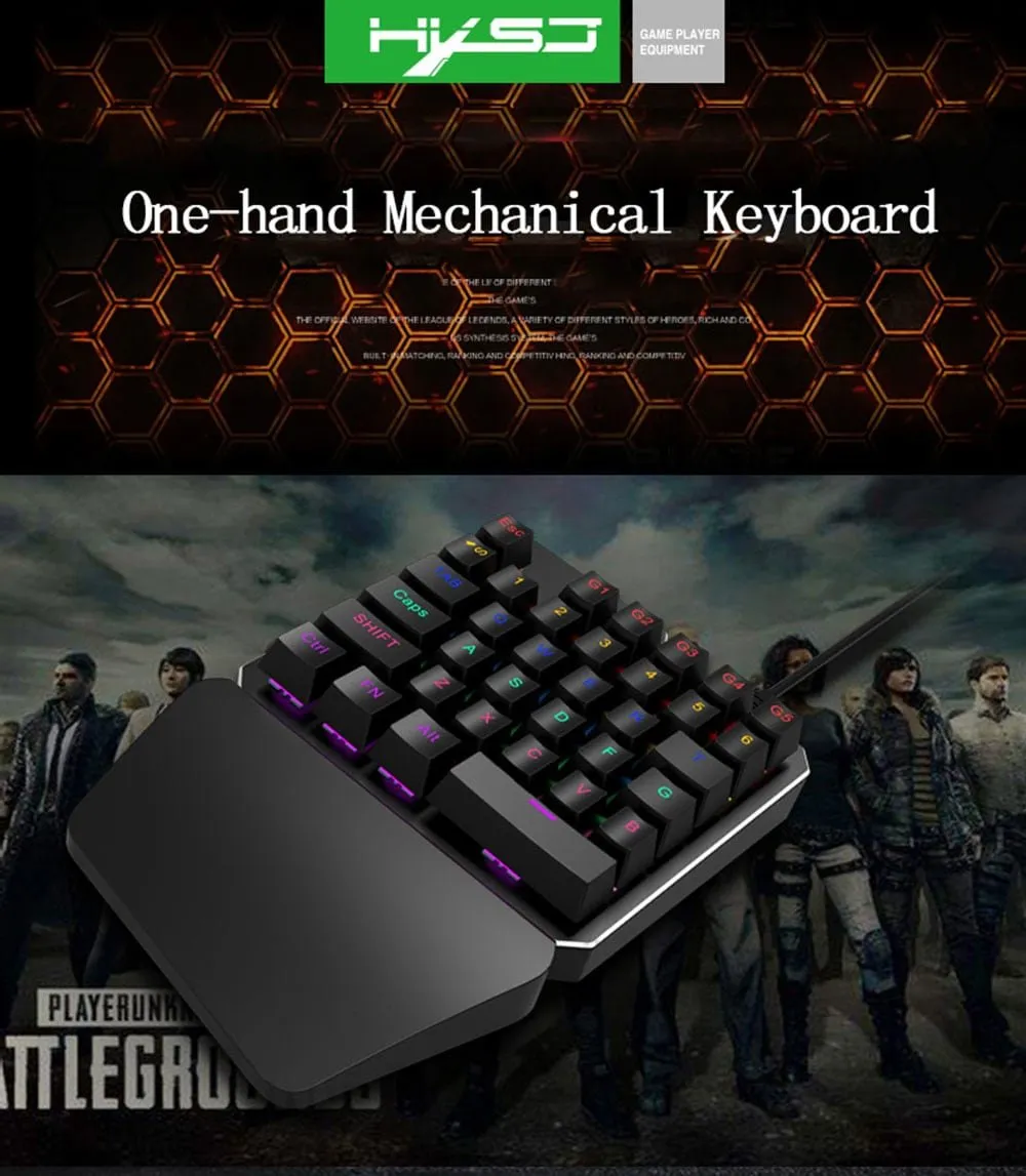 Gearbest One-handed Mechanical Gaming Keyboard. More information on the site ...