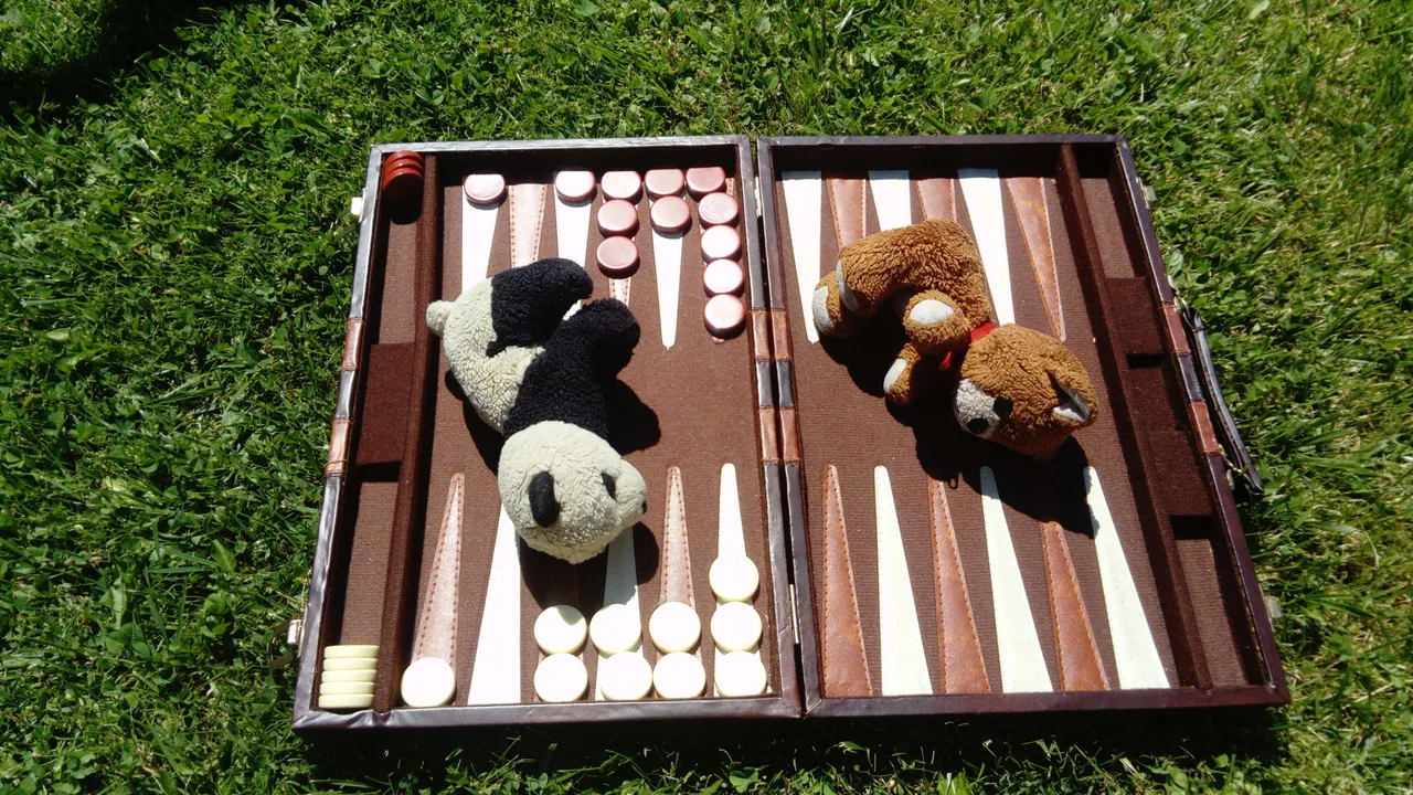 This is a visual quiz. Backgammon player can see a bear-off. Piggericks player can recognise a bear-out.
