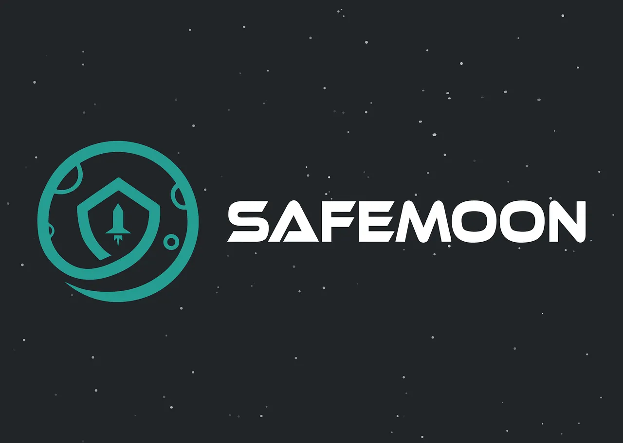 The SafeMoon crypto logo floating in space.