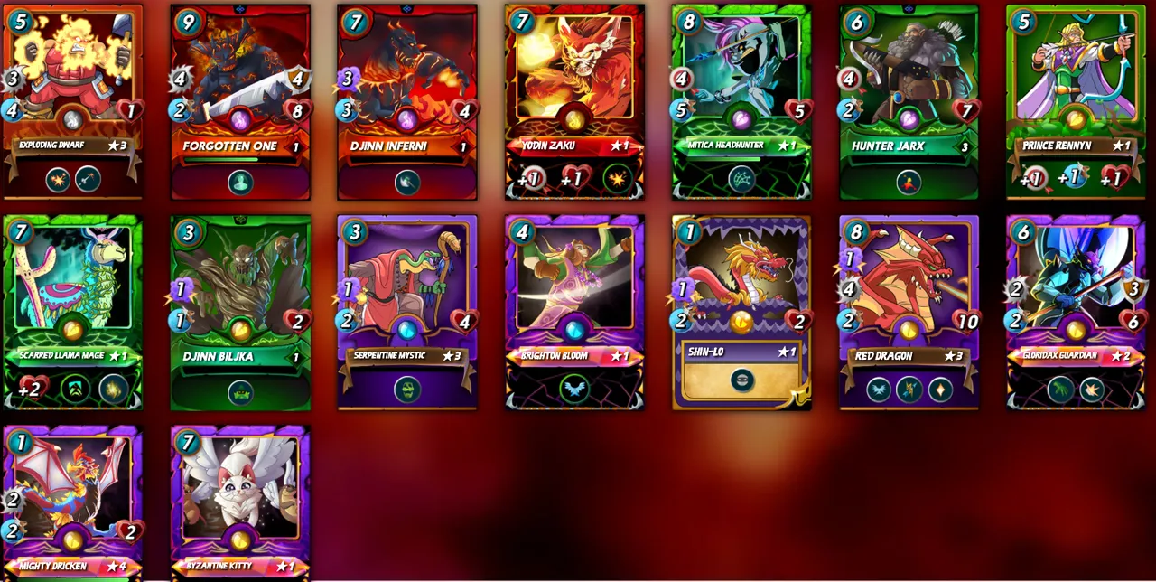Splinterlands Account Screen Capture