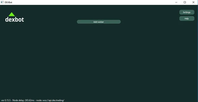 DEXBot-logged-in-dashboard