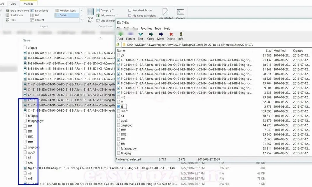 C1: Cách Xóa Các File, Folder Có Tên Quá Dài bằng Winrar hoặc 7Zip