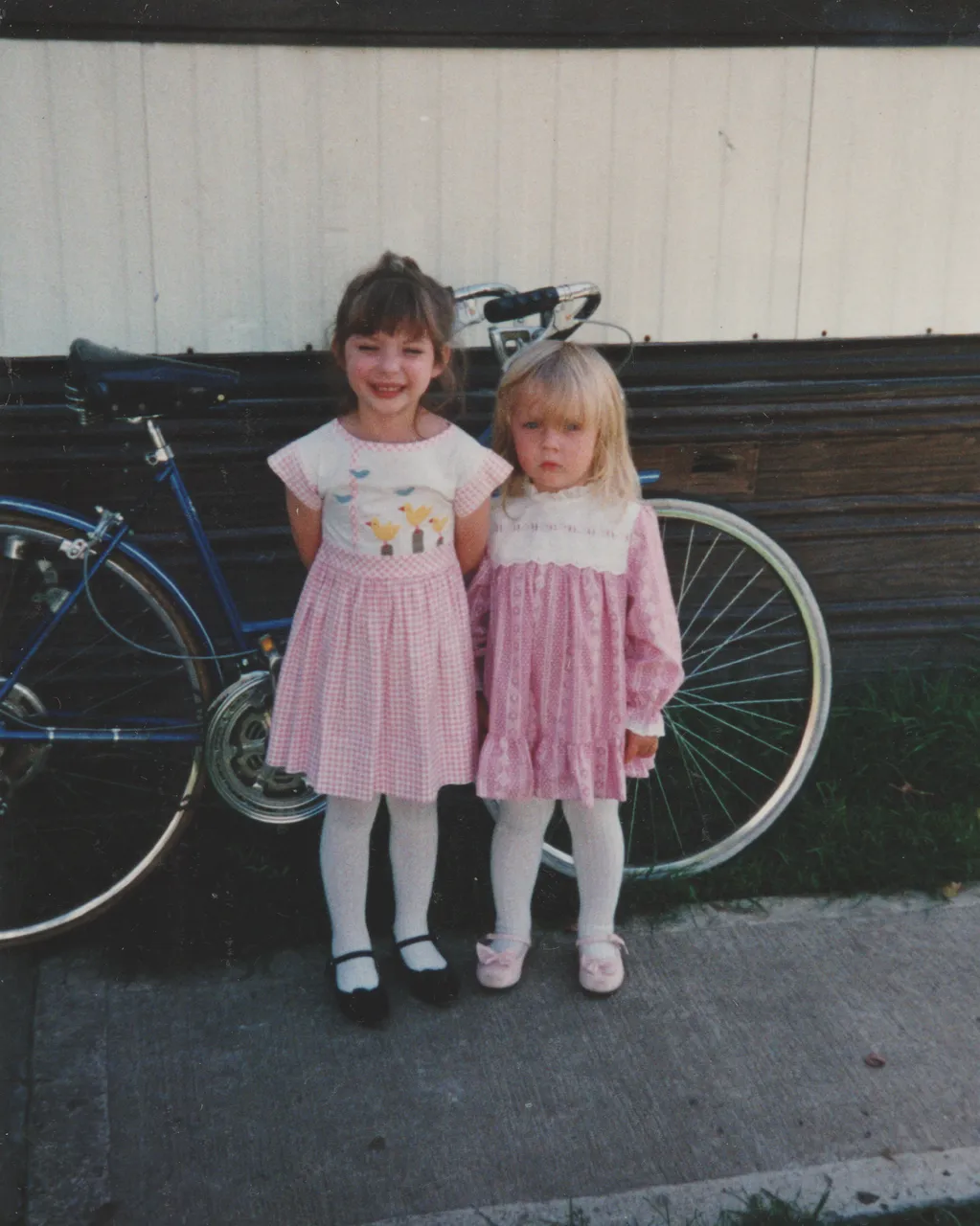 1992-09 Tiffany Cumbo & Crystal Arnold in Pink Dresses by the Front Porch at 163 in FG.png
