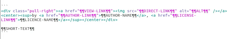 template markup