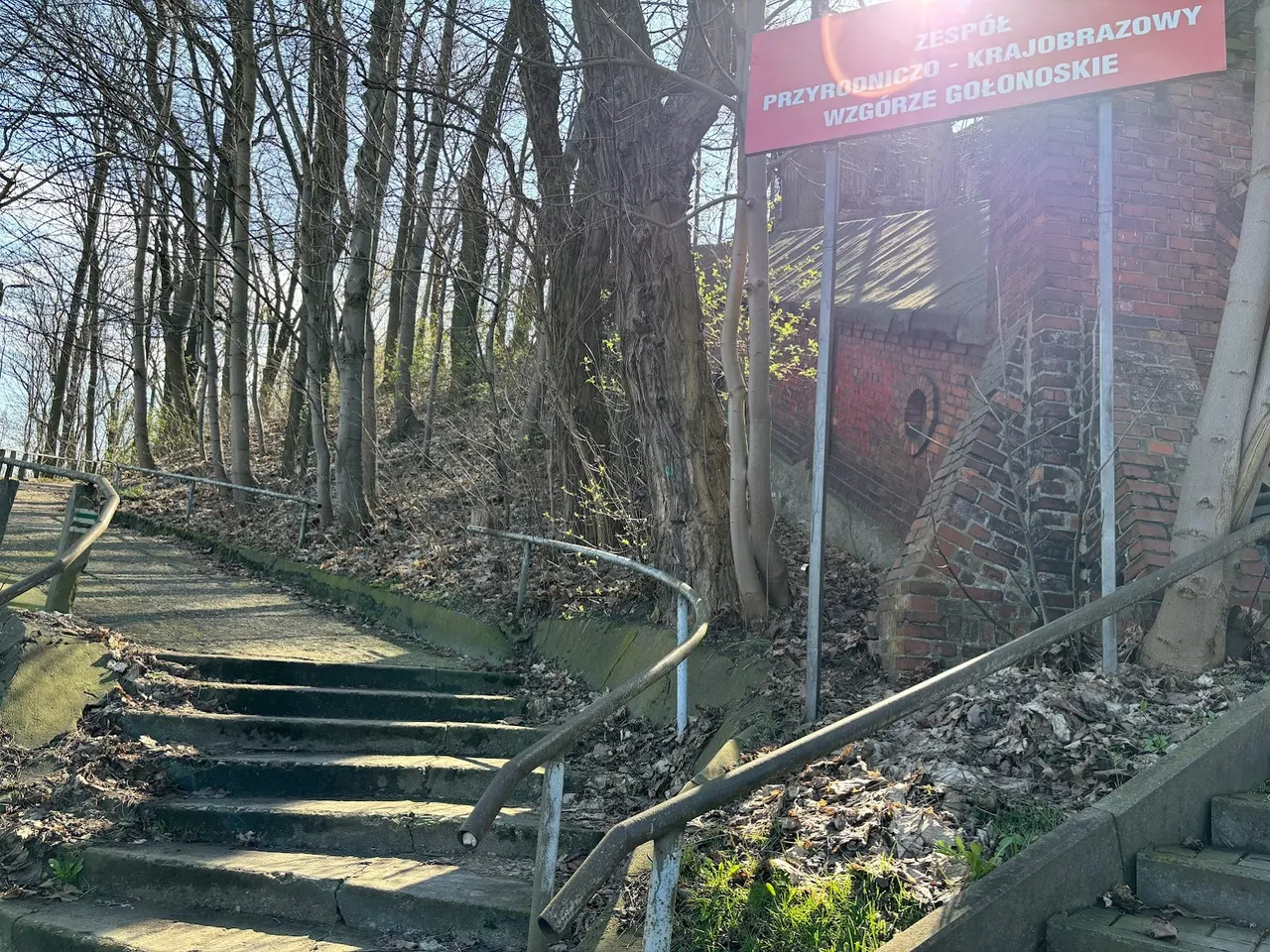 Wzgórze Gołonoskie, wejście od strony ul. Kościelnej