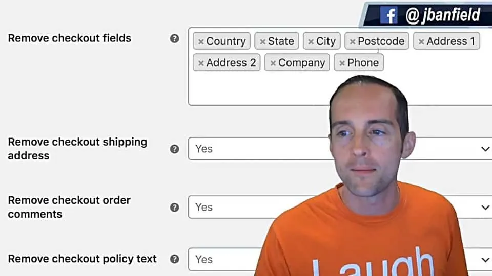 Remove checkout fields