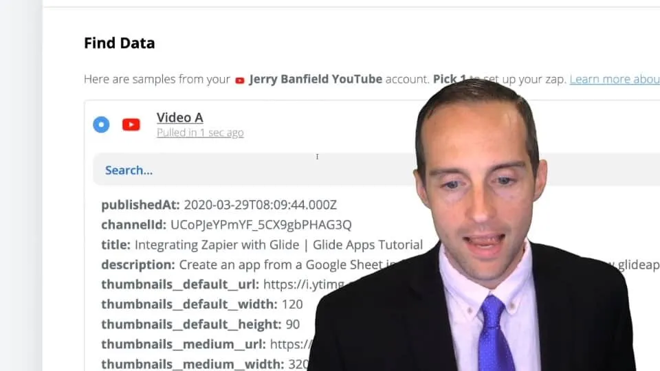 Youtube data in Zapier