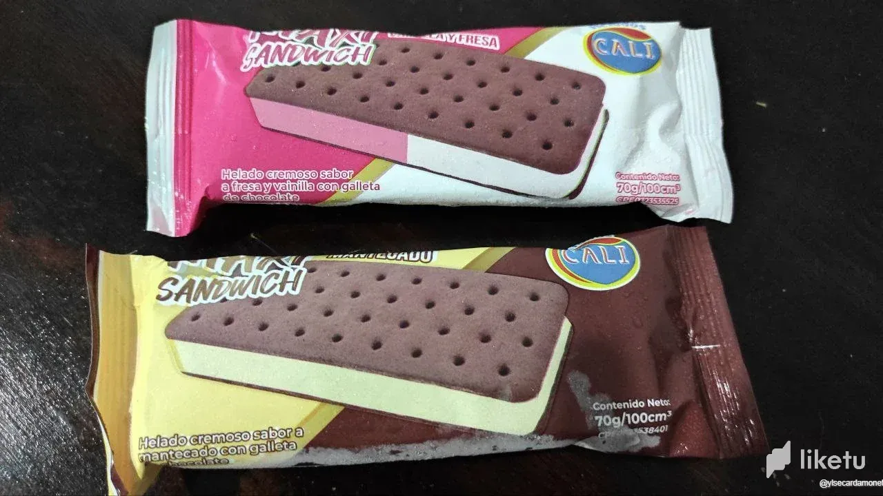Tasting Sandwich ice cream - Probando helado de Sandwich 🍰, image size:1280x720