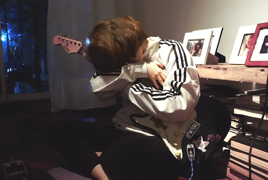 My guitar and I. How could I even dare to hate you sometimes?