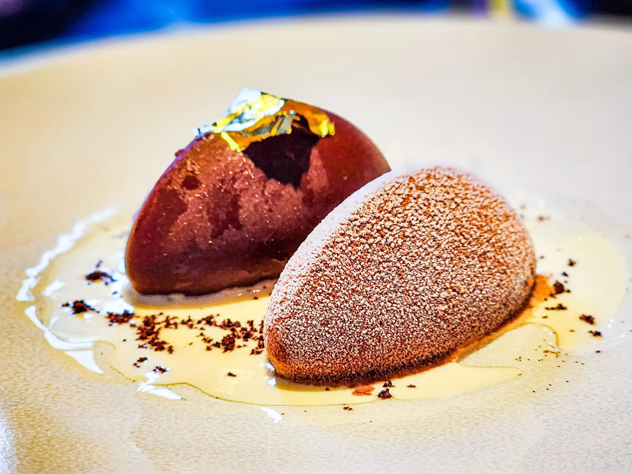 Chocolate Dessert with Gold Foil