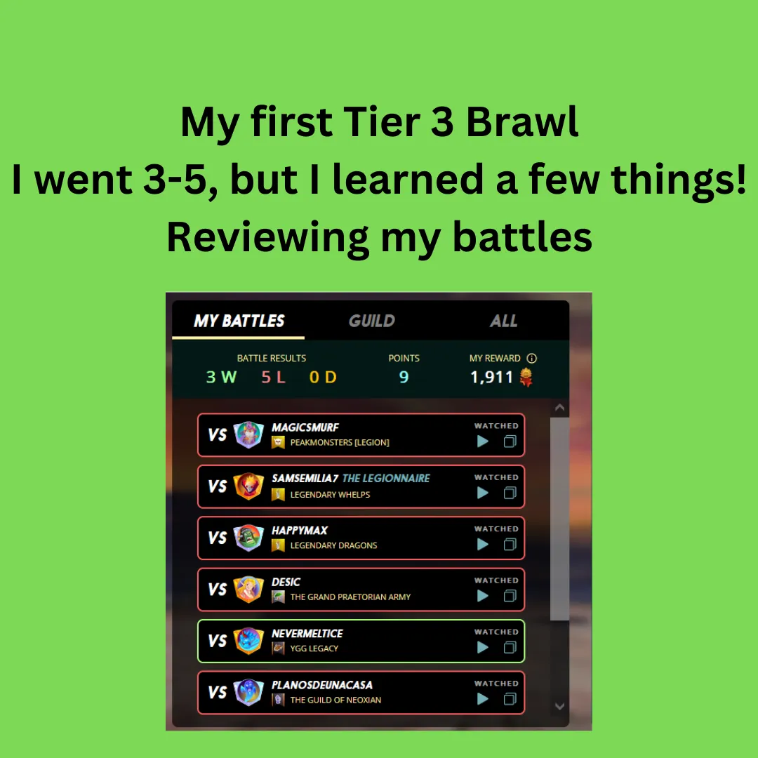 My first Tier 3 Brawl I went 3-5, but I learned a few things! Reviewing my battles.png