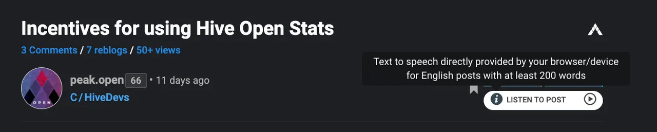 Text to Speech feature