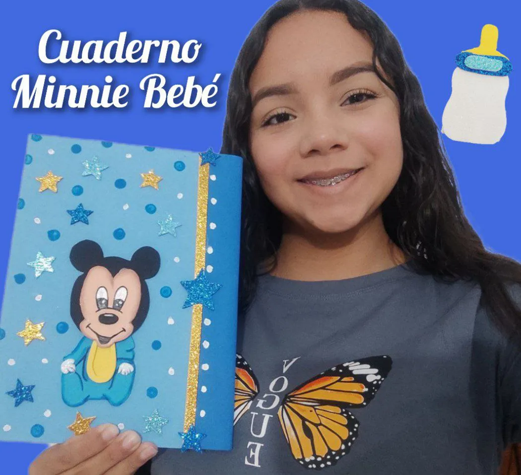 DIY- Hermoso cuaderno decorado Minnie Baby. / Beautiful decorated notebook Minnie Baby. (ESP-ENG)