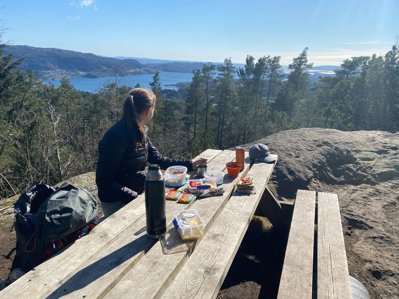 Lunching with a view.