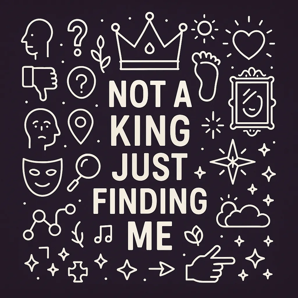 mi fai una posrt ppieno di icncine per quetsa frase not a king just finding me.png