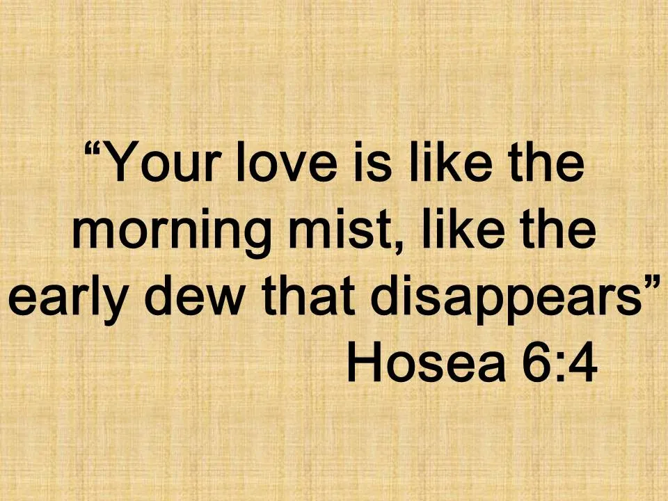 The prophet Hosea. Your love is like the morning mist, like the early dew that disappears. Hosea 6,4.jpg