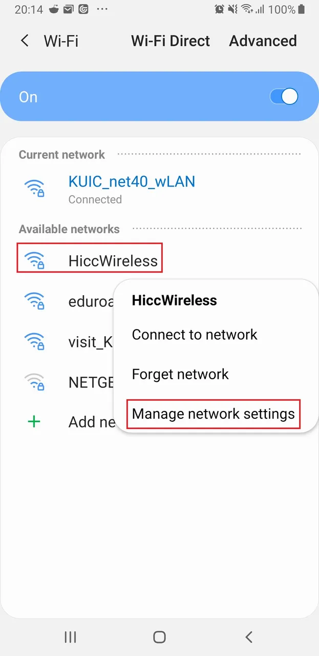 Figure 11. if you choose wifi then long press one of the hotspot then choose manage network settings.jpg