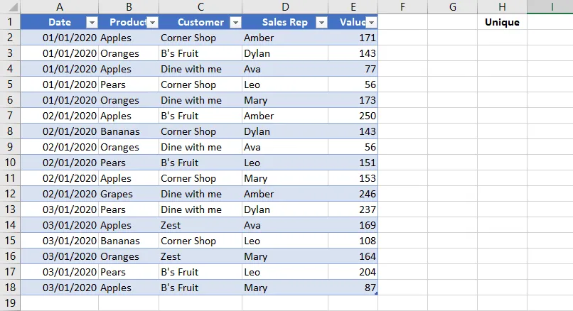 Excel Dynamic Arrays