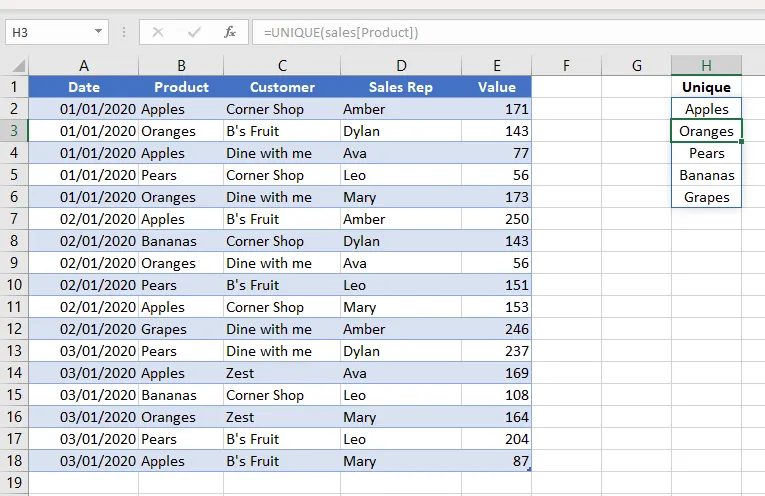 dynamic arrays in excel