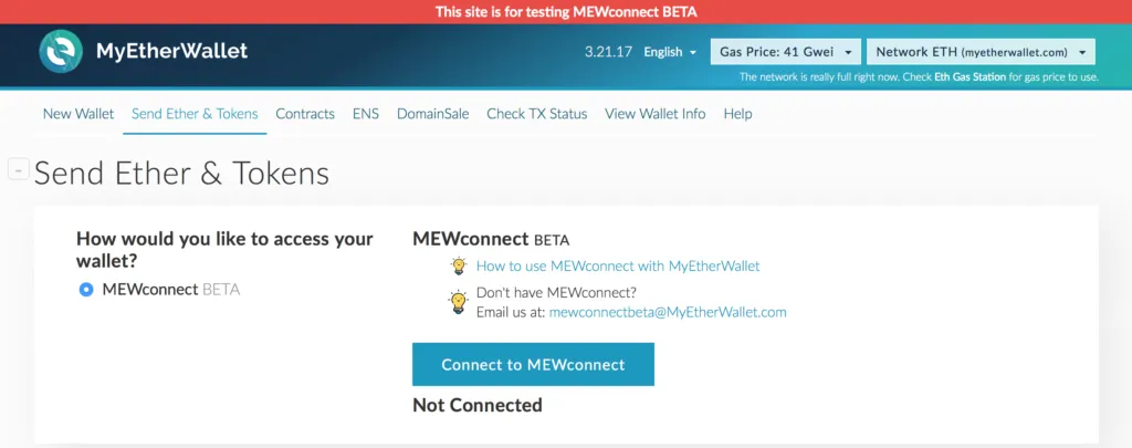 myetherwallet mew mewconnect ethereum wallet