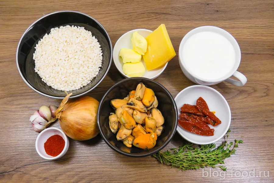 Creamy risotto with mussels