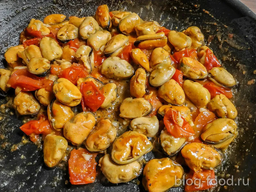Spaghetti with mussels