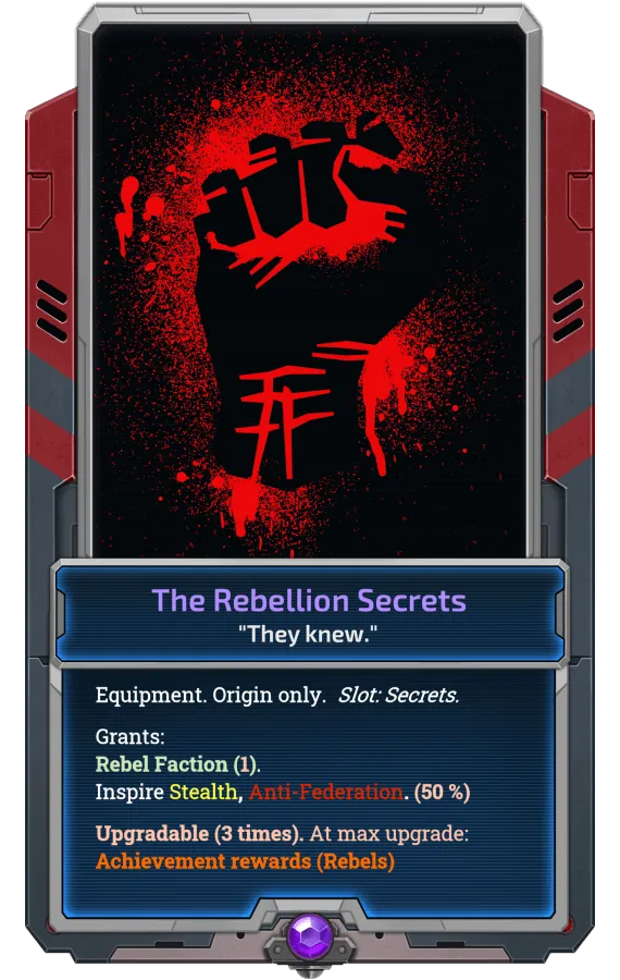 This card does not display the rebel faction as it "grants it", so does not "need it", but it will be affiliated with Rebels.