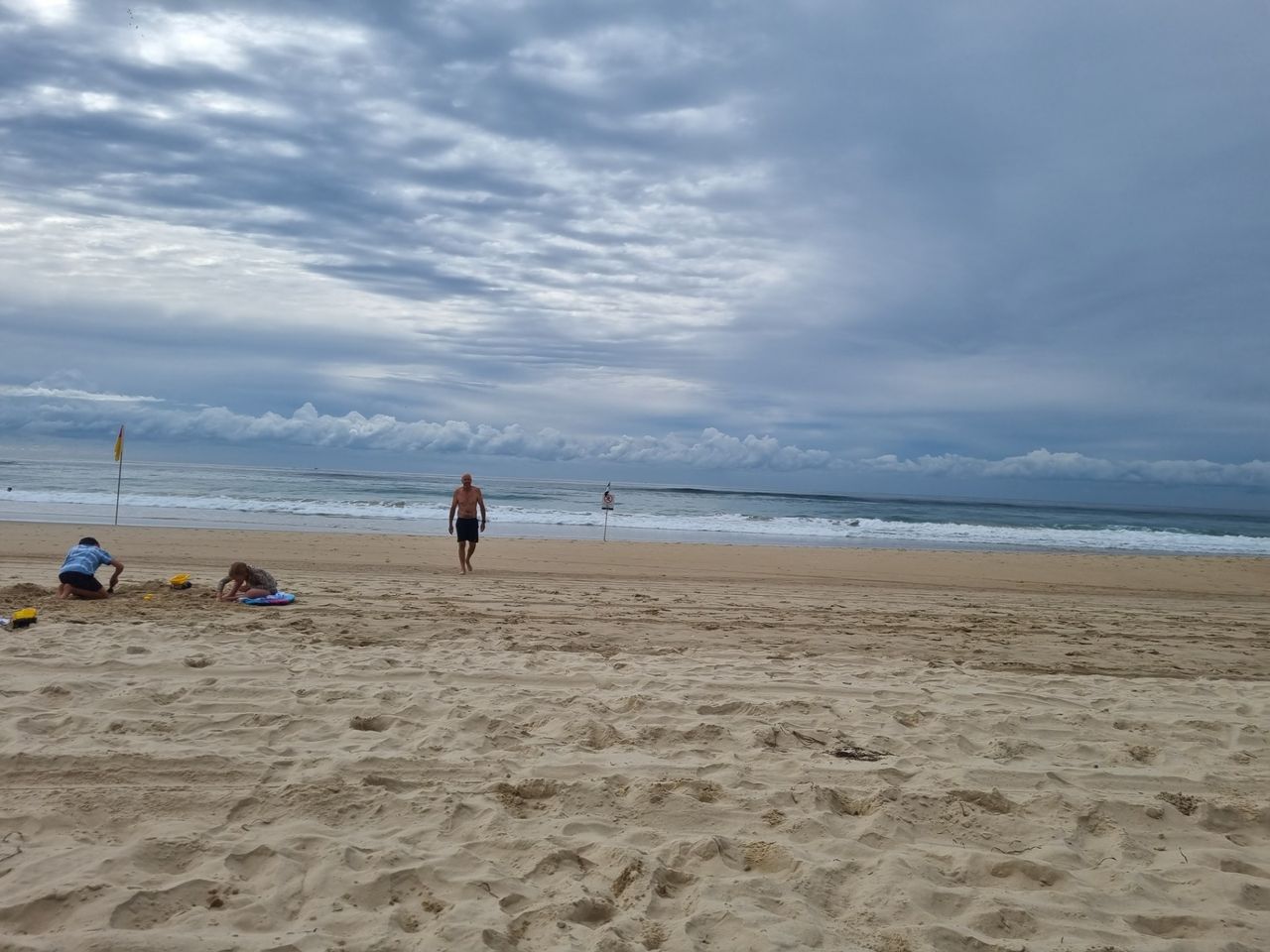 We had a bit of a swim and a relax on the beach with a coffee after the run, before heading home. The wind had dropped right off, like the calm before the storm but the rain stayed off shore.