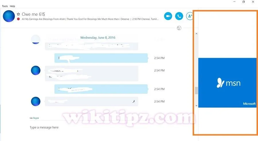 Trước khi loại bỏ quảng cáo của Skype