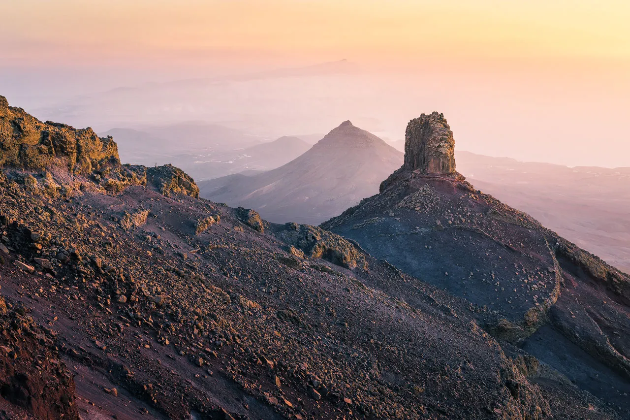 Golden Sunset Light on the rocks of Cardon Massif