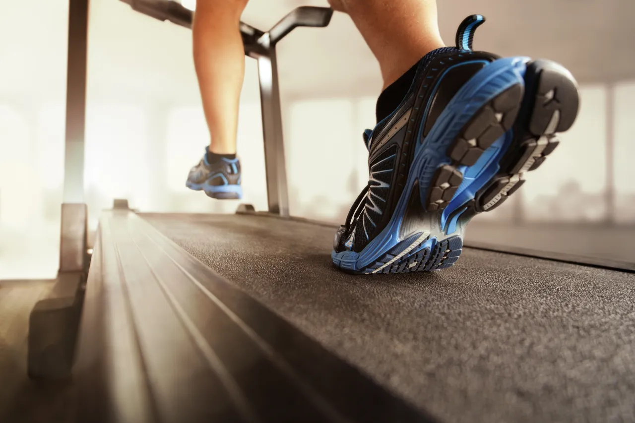 running on a treadmil