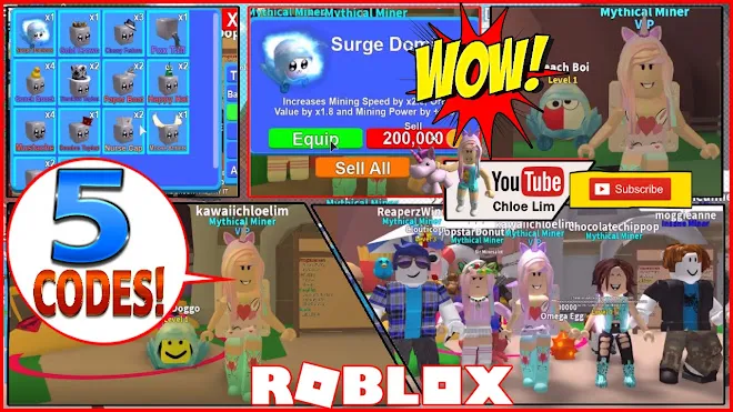 Roblox Mining Simulator Gameplay! 5 Codes and Shoutout! Sorry for Lag and LOUDNESS!