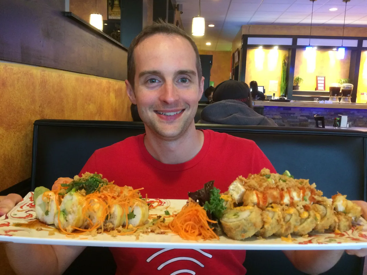 Jerry Banfield Spicy Tofu Sushi at Lemongrass Near Nashville, Tennessee!.JPG