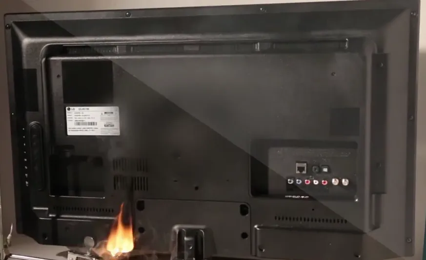 Image of burning TV