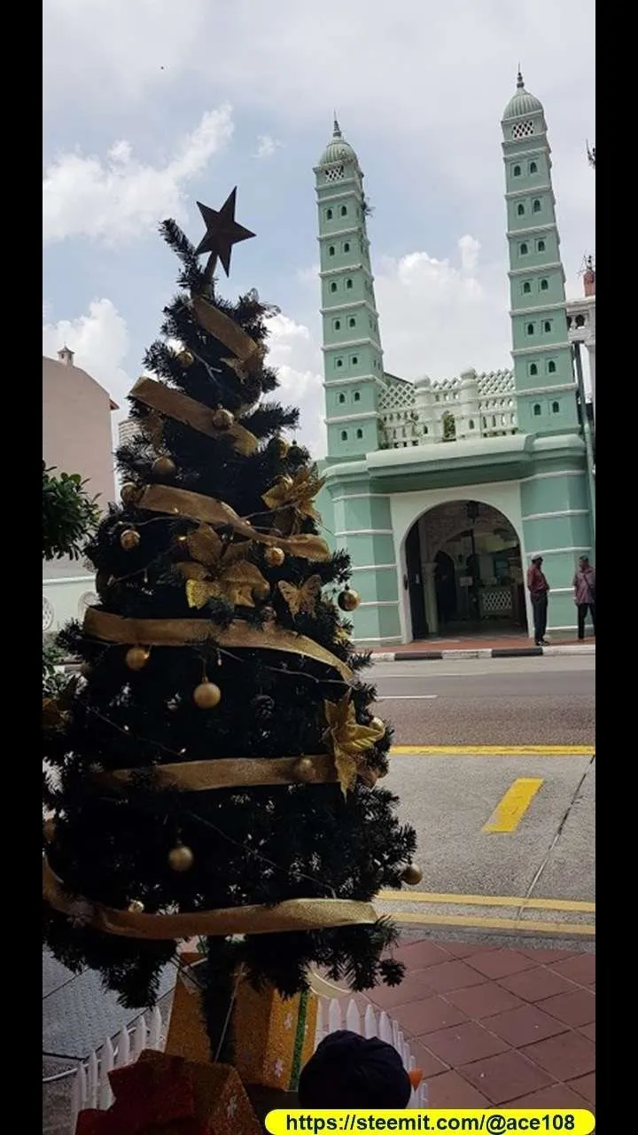 Christmas tree across the mosque