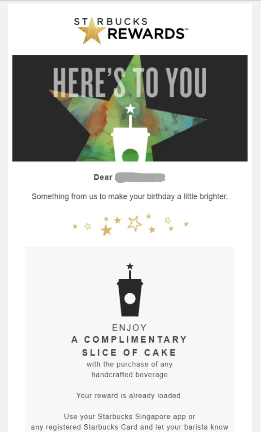 Happy Birthday from Starbucks.
