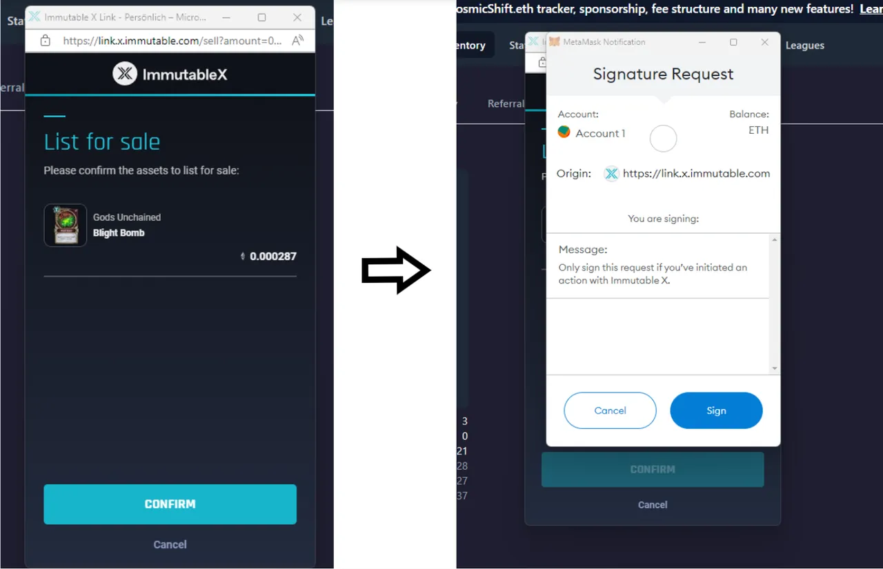 Selling process with Immutable X and MetaMask (1)