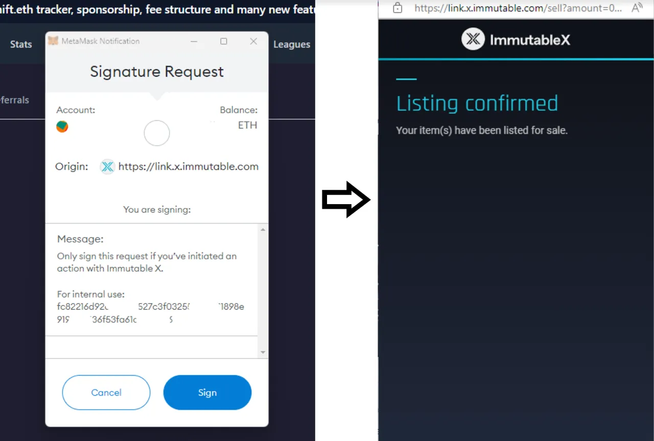 Selling process with Immutable X and MetaMask (2)