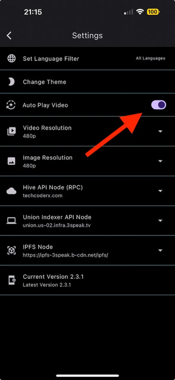Turn off auto-play
