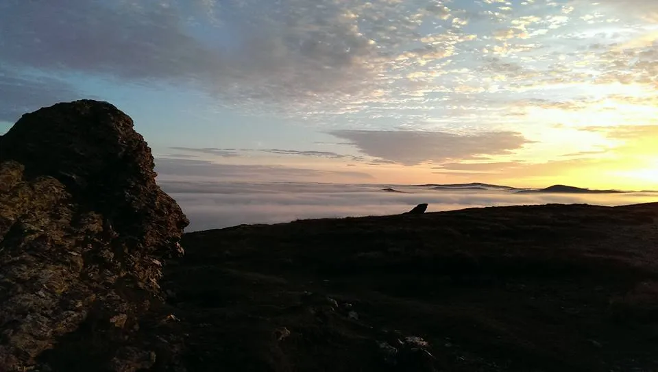 Lion of Djouce looking out at sunset.jpg